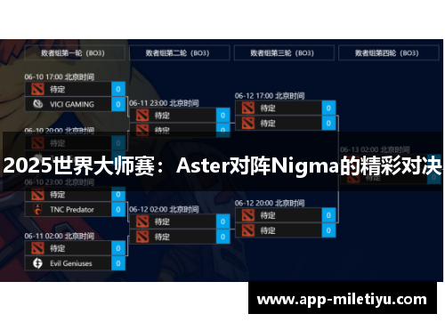 2025世界大师赛：Aster对阵Nigma的精彩对决