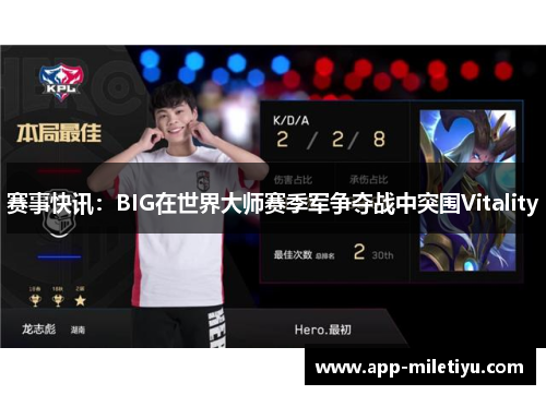 赛事快讯：BIG在世界大师赛季军争夺战中突围Vitality